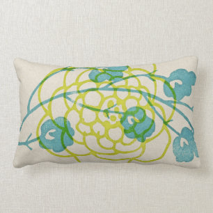 almohada gráfica floral manchada de tinta rústic