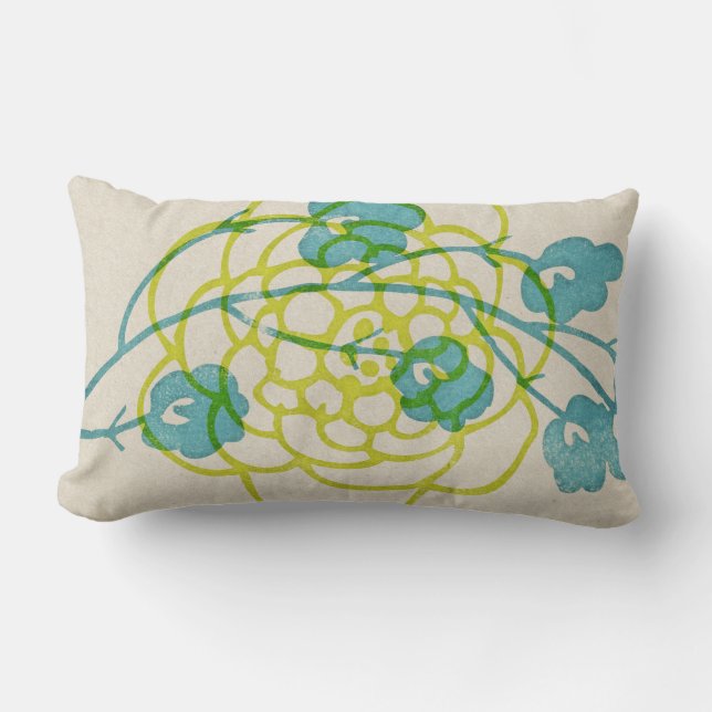 almohada gráfica floral manchada de tinta rústica (Anverso)