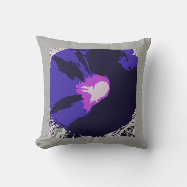 Almohada gráfica floral para lanzar (Anverso)