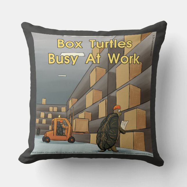 Almohada grande de algodón divertida de tortuga de (Anverso)