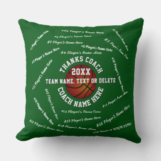 Almohada grande de baloncesto con nombres de todos