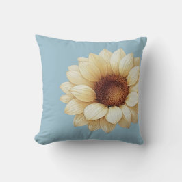 Almohada grande de girasol en verde sage
