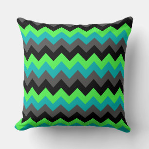 Almohada Grande de Tirada Chevron Verde Negro Mode
