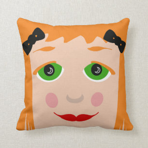 Almohada grande del chica del dibujo animado de