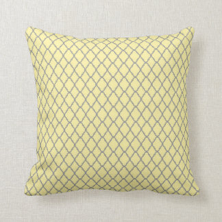 Almohada gris amarilla de la impresión de la