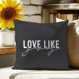 Almohada Gris Amor como Jesús Cristiana