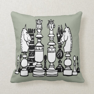 Almohada gris blanca del negro de la almohada de