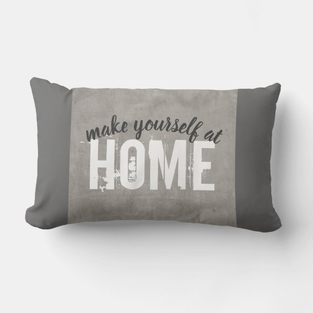 almohada gris con decoración casera (Anverso)
