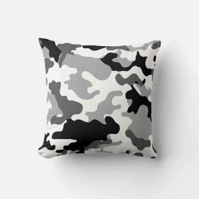 Almohada gris de camuflaje (Anverso)