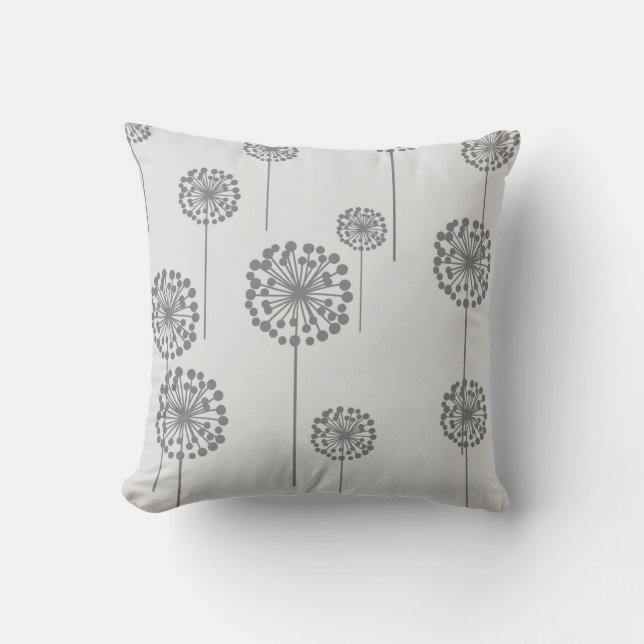 Almohada Gris de Diente de León (Anverso)