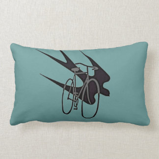 Almohada gris de la silueta del pájaro del negro