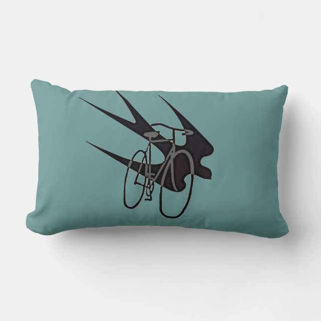 Almohada gris de la silueta del pájaro del negro (Anverso)