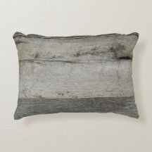 Almohada gris de madera de grano templado