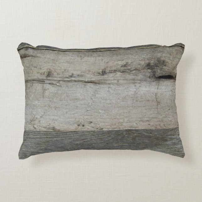 Almohada gris de madera de grano templado (Anverso)