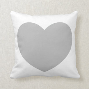 Almohada gris del corazón