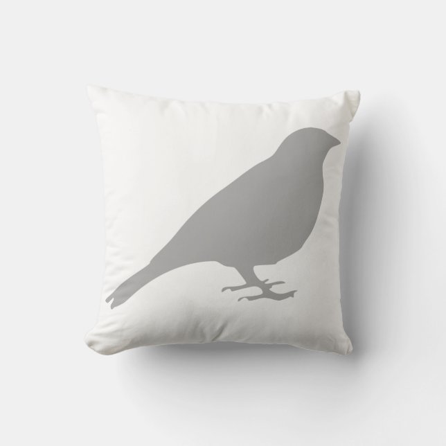 Almohada gris del pájaro (Anverso)