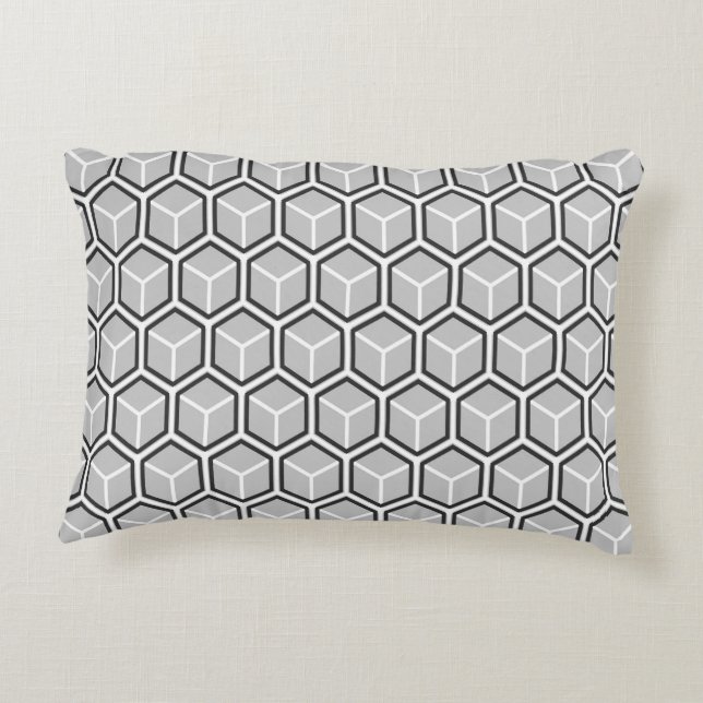 Almohada gris fresca del acento del panal del (Reverso)