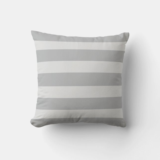Almohada gris moderna con rayas horizontales (Anverso)