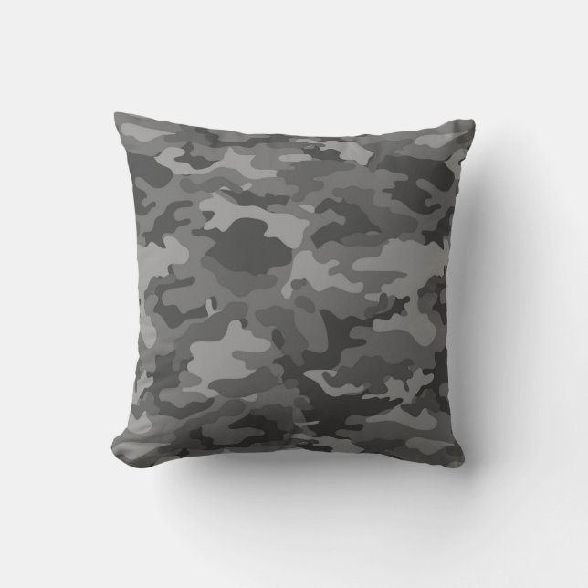 Almohada gris oscuro del camuflaje #1 de Camo del (Anverso)