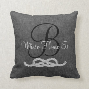 Almohada gris oscuro personalizada de la familia