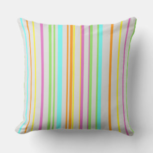 Almohada Gris Patrón de Rayas Coloridas Personaliz