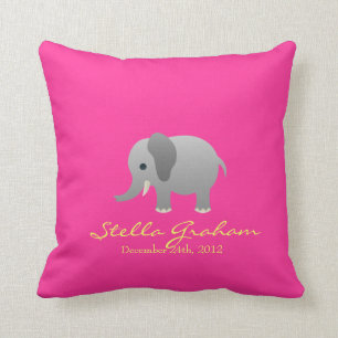 Almohada gris rosada del elefante Stella