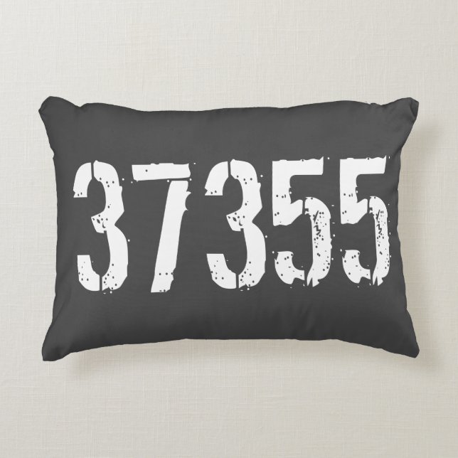 Almohada gris rústica personalizada del código (Anverso)