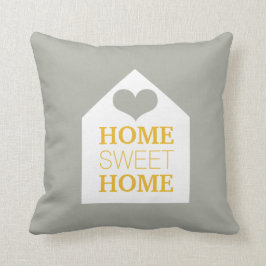 Almohada gris y amarilla de la mostaza CASERA