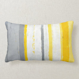 Almohada gris y amarilla "Enthused" del arte