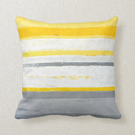 Almohada gris y amarilla "Enthused" del arte