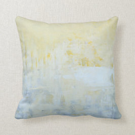 Almohada gris y amarilla "entregada" del arte