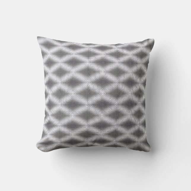 almohada gris y plateado de patrón (Anverso)