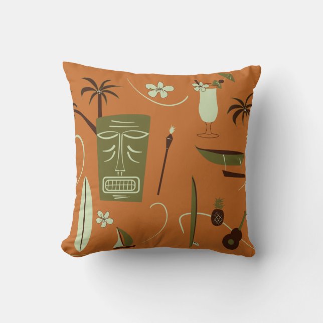 Almohada hawaiana retra - vintage Hawaii (Anverso)
