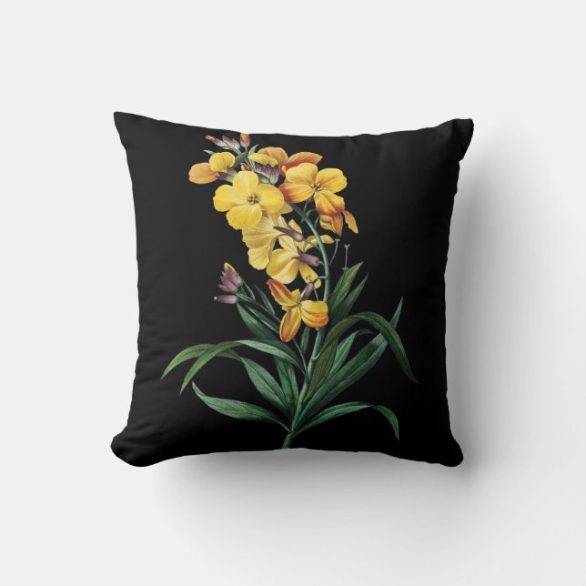 almohada hermosa amarilla del negro de la flor (Anverso)