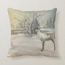 Almohada hermosa de los ciervos del invierno