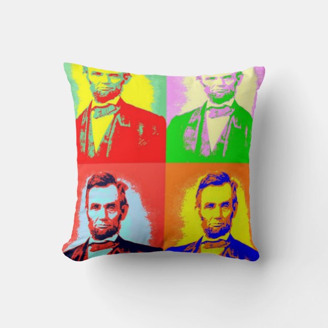Almohada honesta del arte pop de Abe Lincoln (Anverso)