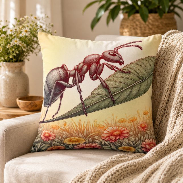 Almohada Hormigas en el País de las Maravillas (Ants in Wonderland Pillow)