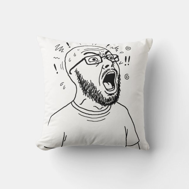 Almohada icónica Wojak de dos caras de meme (Anverso)