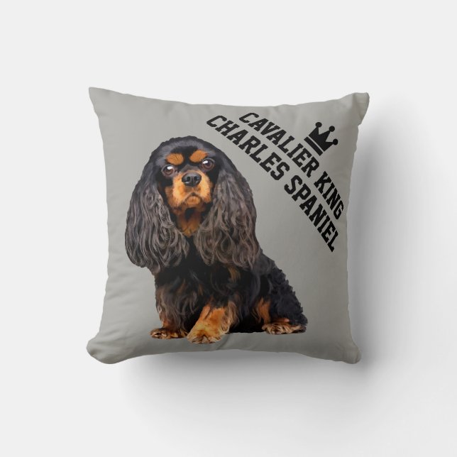 Almohada ilustrada arrogante del perro de aguas de (Anverso)
