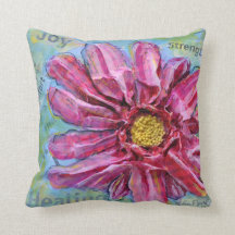 Almohada imponente de un Zinnia rosado en 3D