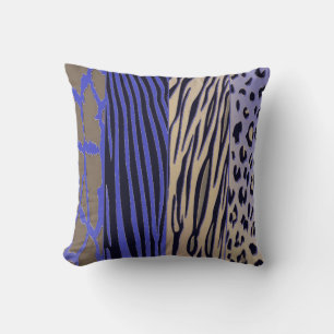 Almohada Impresa de Animal Negro y Púrpura