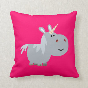 Almohada inescrutable linda del unicornio del