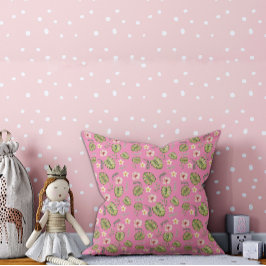 Almohada infantil floral de acuarela rosa