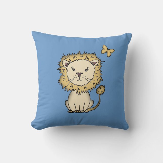 Almohada infantil Little Lion y Butterfly (Anverso)