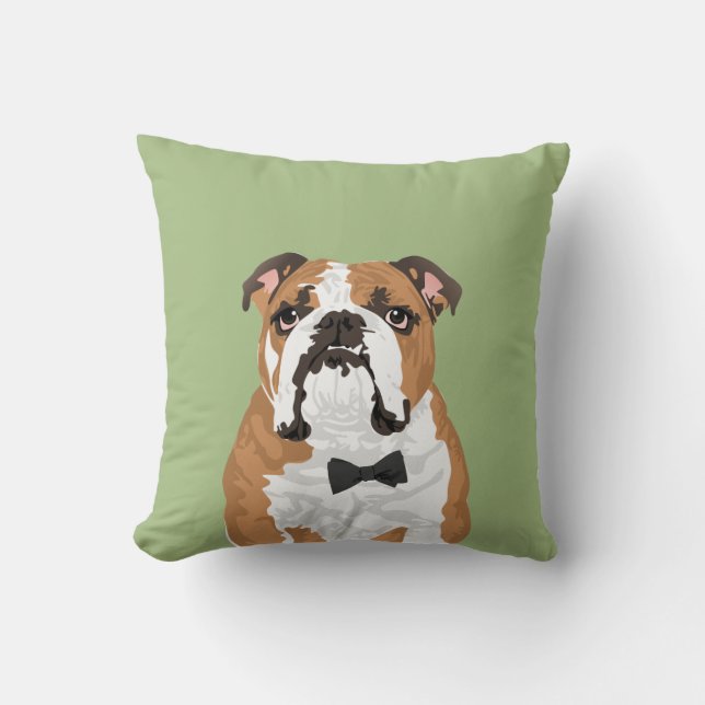 Almohada inglesa del bulldog del caballero para (Anverso)