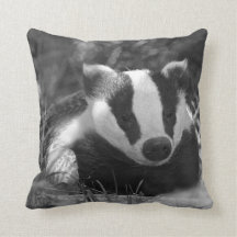 Almohada inglesa del monocromo del tejón