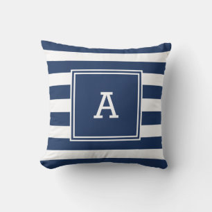 almohada inicial a rayas de la marina náutica