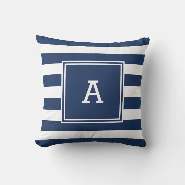almohada inicial a rayas de la marina náutica (Anverso)