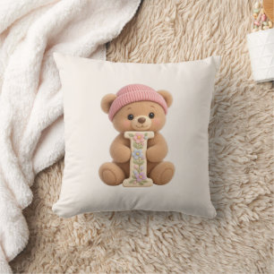 Almohada Inicial de Osito de Peluche para Guarderí