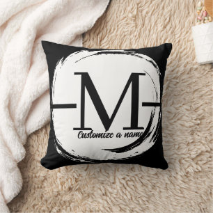 Almohada Inicial Monograma Minimalista Moderna Per